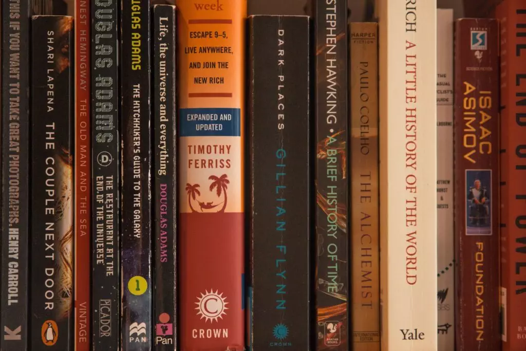 Rows of published books